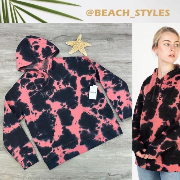 🔆HURLEY 🔆 TATE TIE DYE BOYFRIEND HOODIE SWEATSHIRT - Picture 1 of 14